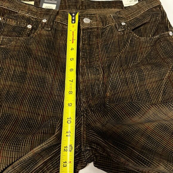 NWT Levi's 578 Baggy Corduroy Jeans Ennis Plaid Brown Size 33x30 (34X28) $98 - Picture 8 of 14